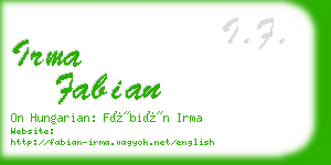 irma fabian business card